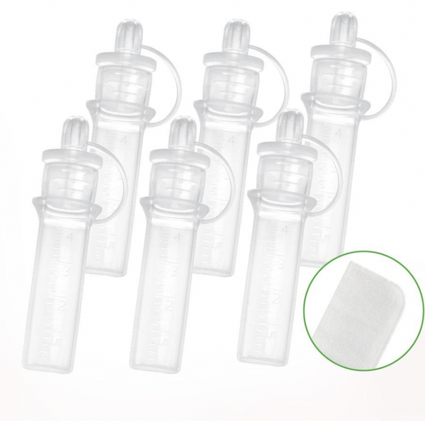 HaaKaa Silicone Colostrum Collector Set, 6 Pack with storage and cotton  wipe