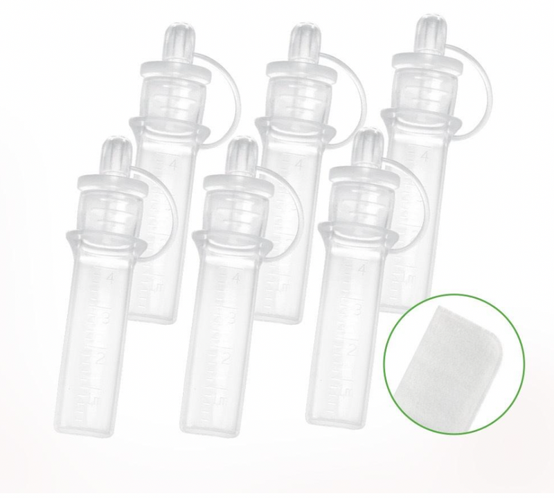 HaaKaa Silicone Colostrum Collector Set, 6 Pack with storage and cotton  wipe