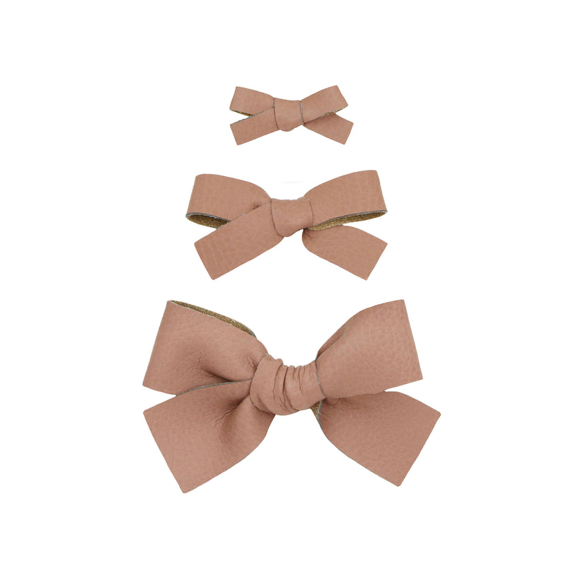 Leather 3 Pack - Sienna Bow Clips