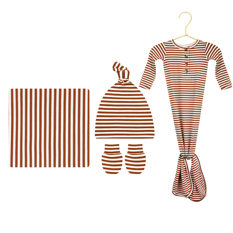 Boston Ribbed Newborn Hat Bundle (Gown)