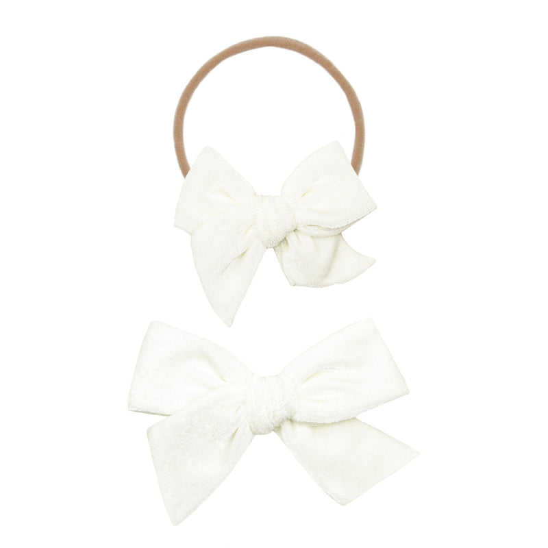 Velvet Bow Headband 3 Pack: Petal
