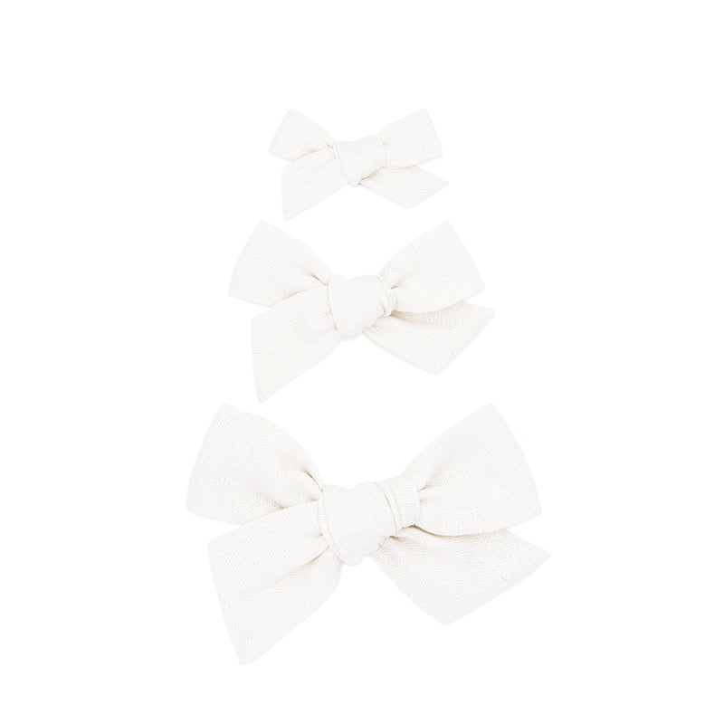 Linen Bow 3 Pack: Lavender Clips