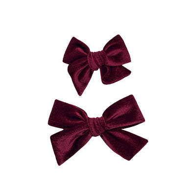 Velvet - Wine Bow Clip