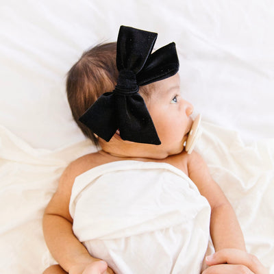 Velvet - Black Bow Headband