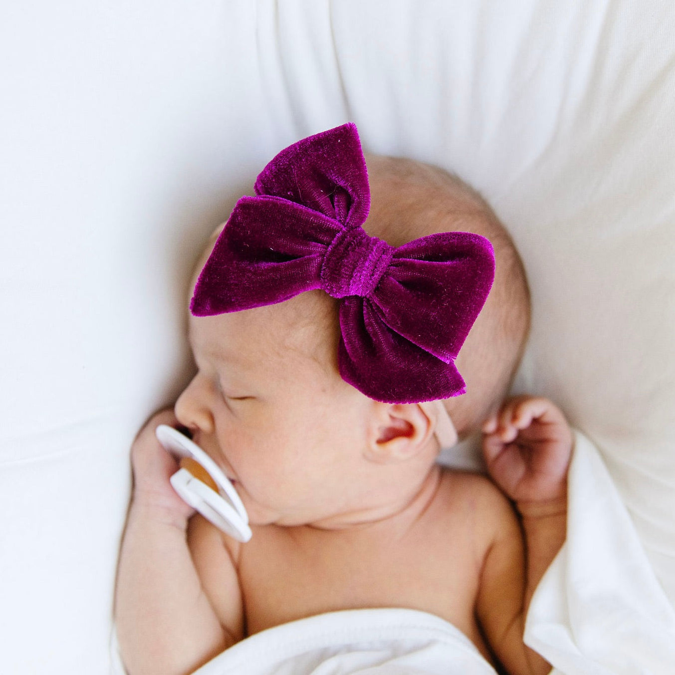 Velvet - Magenta Bow Headband