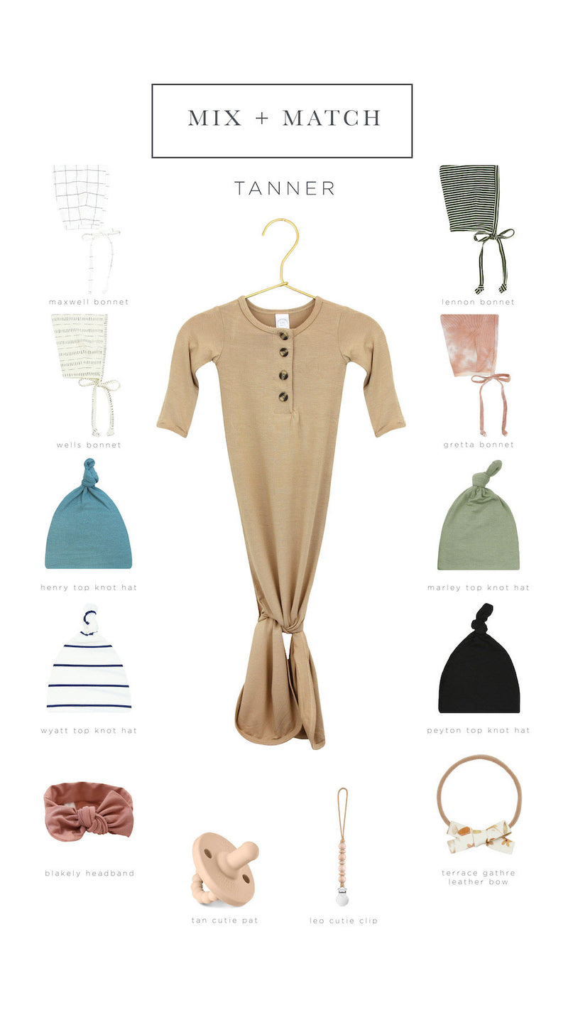 Tanner Newborn Hat Bundle (Gown)