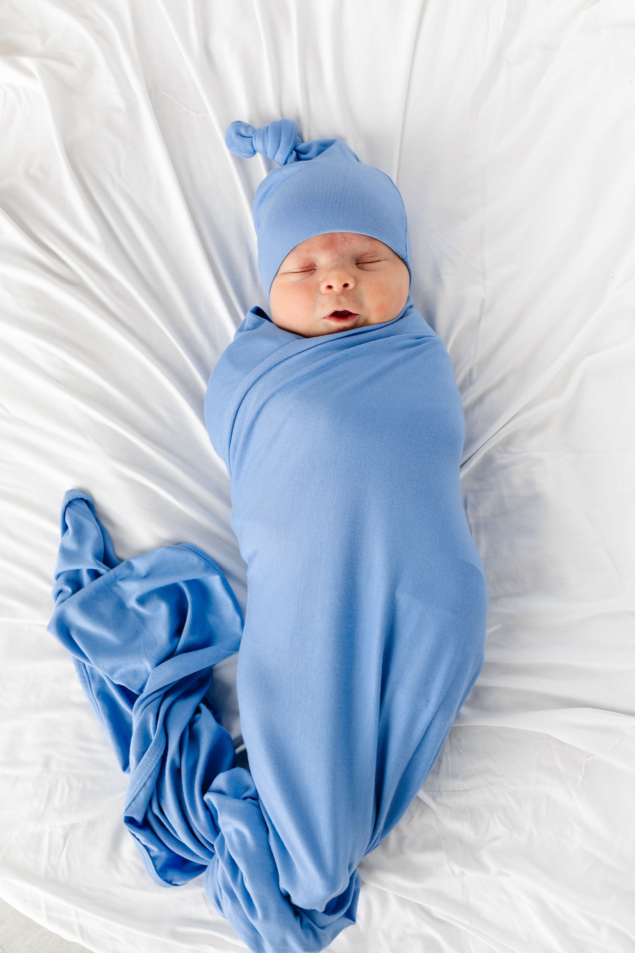 perry swaddle blanket newborn boy with matching top knot hat