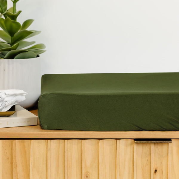 Dark green sale changing pad cover