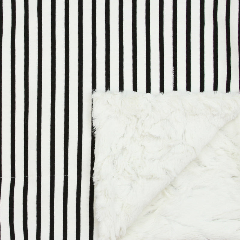 Cozy Blanket - Black + White Stripe